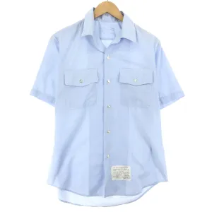 1970'S US military genuine open collar short sleeve military shirt made in USA size 16 men's L vintage /eaa446262
