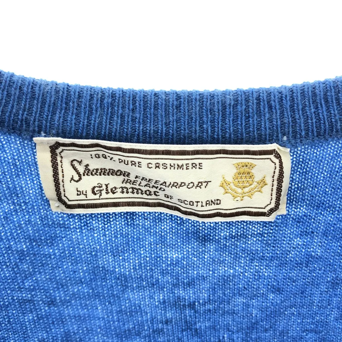 70'S GLENMAC V-neck cashmere knit sweater made in Scotland, men's S, vintage /eaa405048