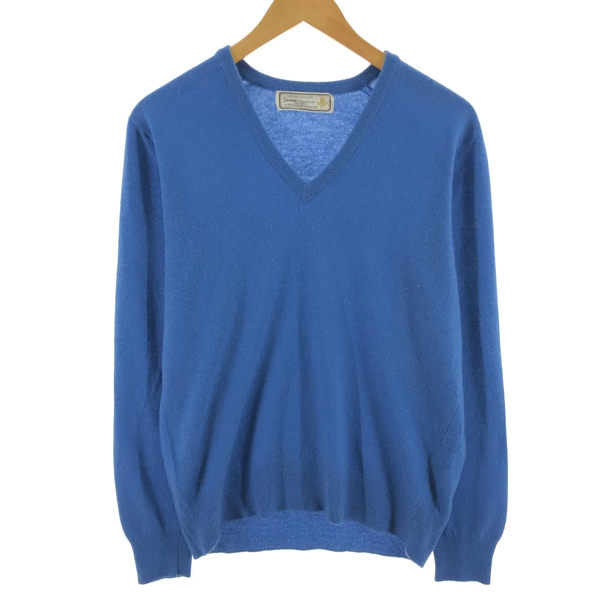 70'S GLENMAC V-neck cashmere knit sweater made in Scotland, men's S, vintage /eaa405048