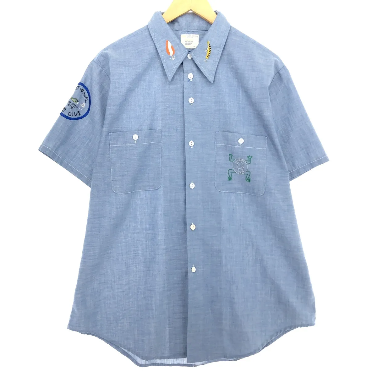 70'S JCPenney BIG MAC Chambray Short Sleeve Work Shirt Men's Medium Vintage /eaa464585