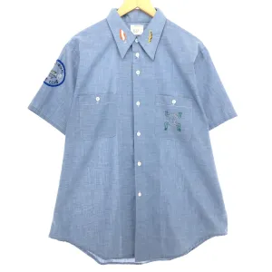 70'S JCPenney BIG MAC Chambray Short Sleeve Work Shirt Men's Medium Vintage /eaa464585