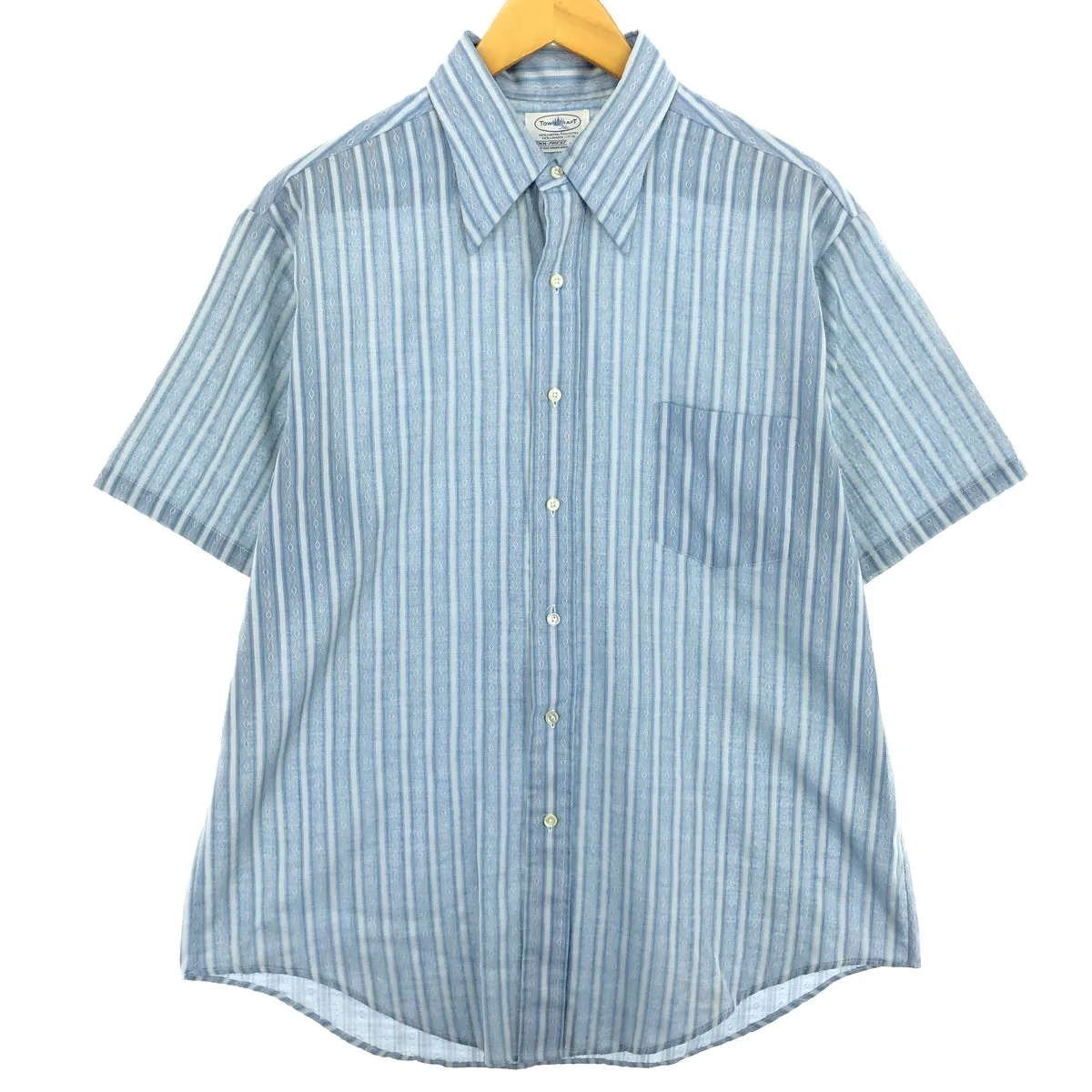 70'S Town Craft PENNEY'S all-over print short-sleeve polycotton shirt, men's L, vintage /eaa456279