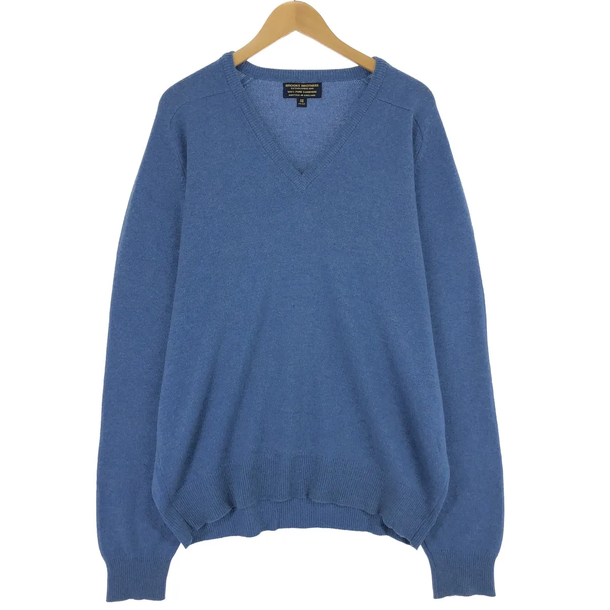 80s-90'S Brooks Brothers V-neck cashmere knit sweater Made in England Men's XL Vintage /eaa500125