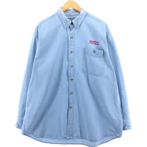 90'S Lee Long Sleeve Button Down Denim Shirt Men's XL Vintage /eaa505760