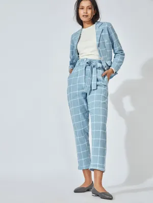 Aqua Checks Tapered Pants