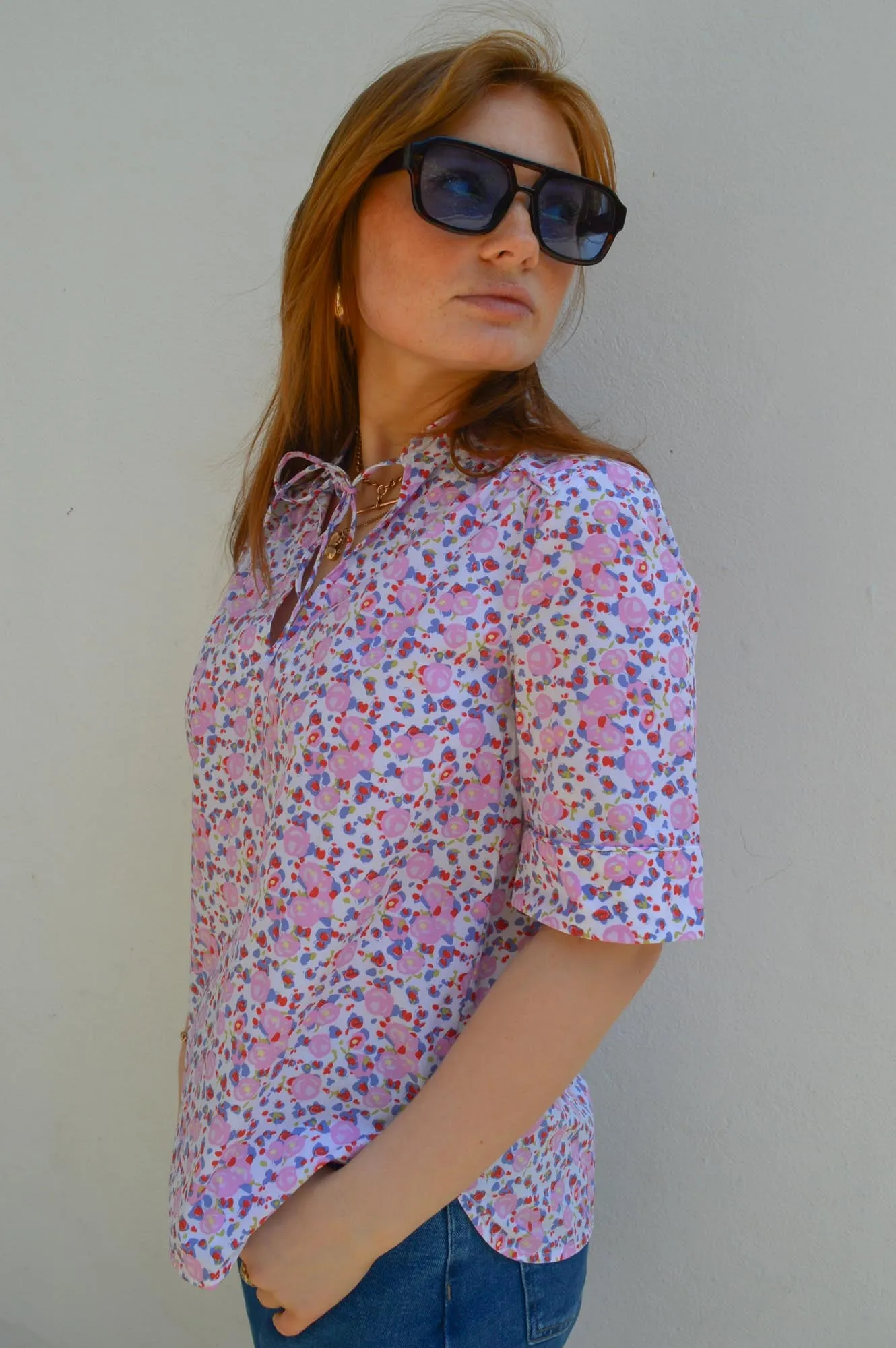 Baum Und Pferdgarten Molly Pink Liberty Flower Blouse