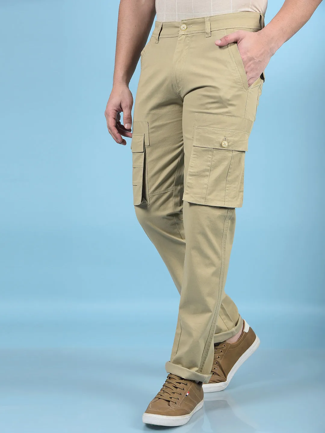Beige Cargo Trousers
