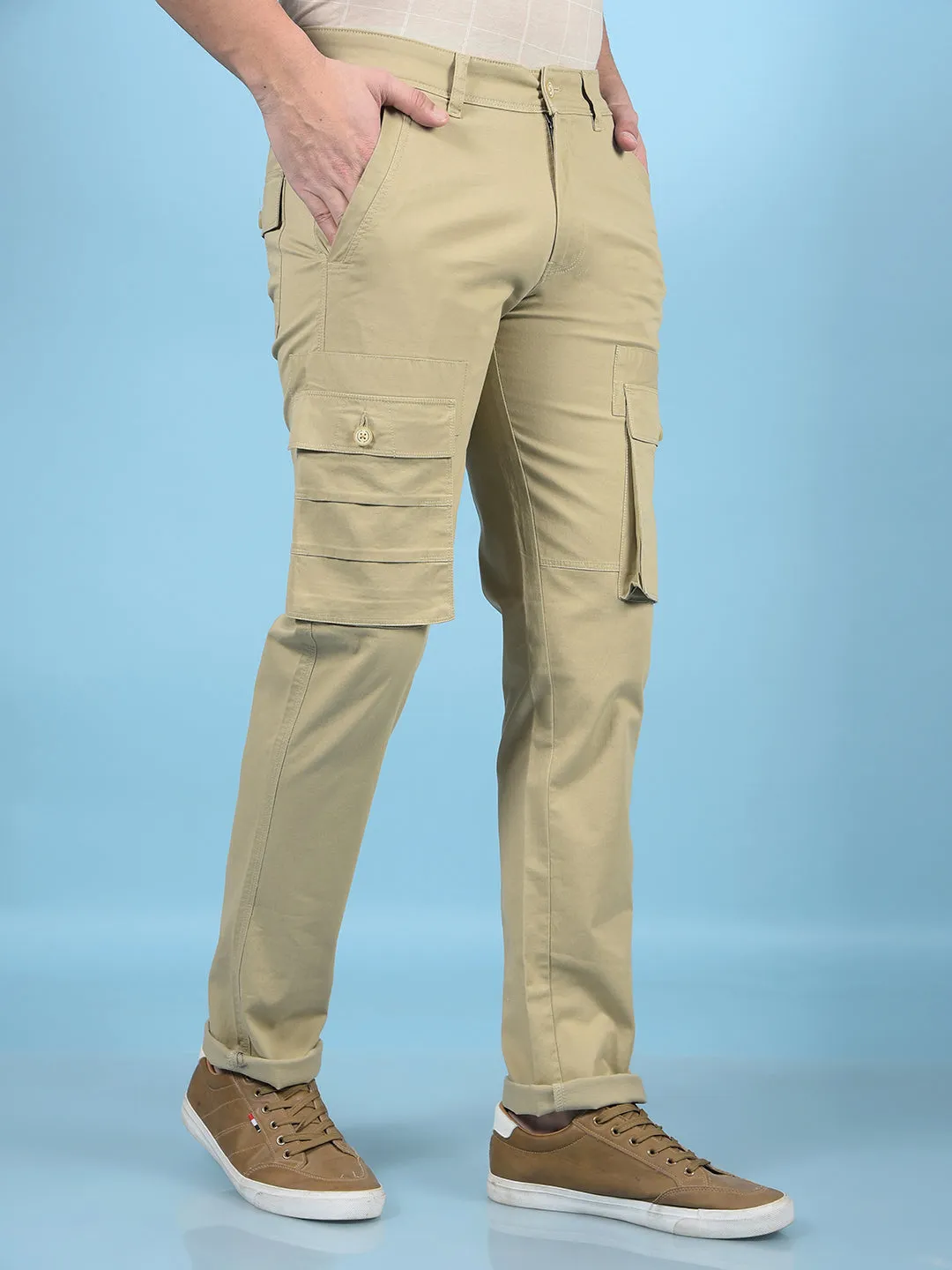 Beige Cargo Trousers