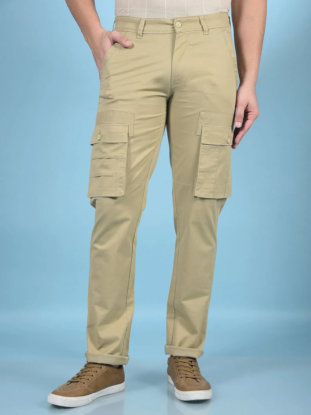 Beige Cargo Trousers