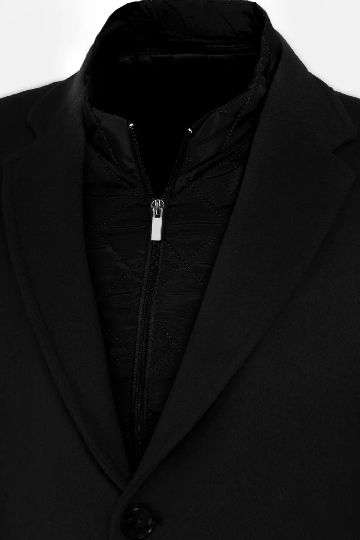 Black Felt Coat with removable padded piece