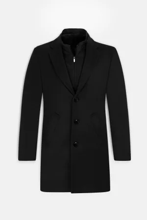 Black Felt Coat with removable padded piece