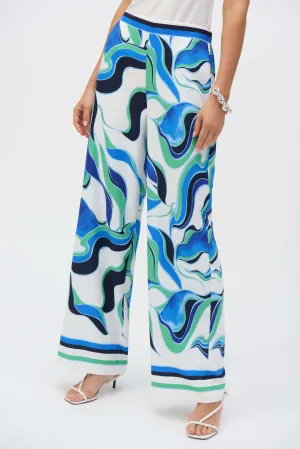 Bon Voyage Woven Abstract Print Wide-Leg Pants 252084