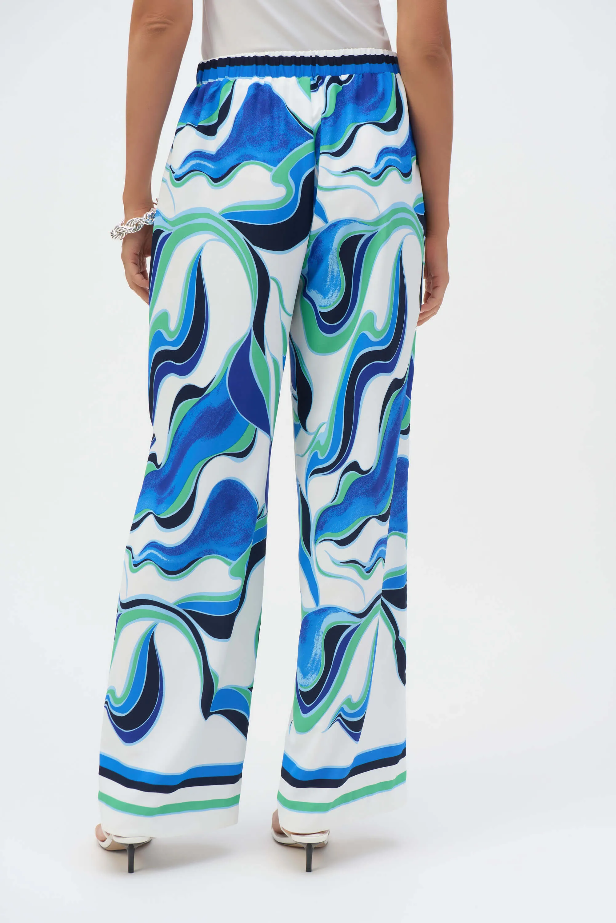 Bon Voyage Woven Abstract Print Wide-Leg Pants 252084