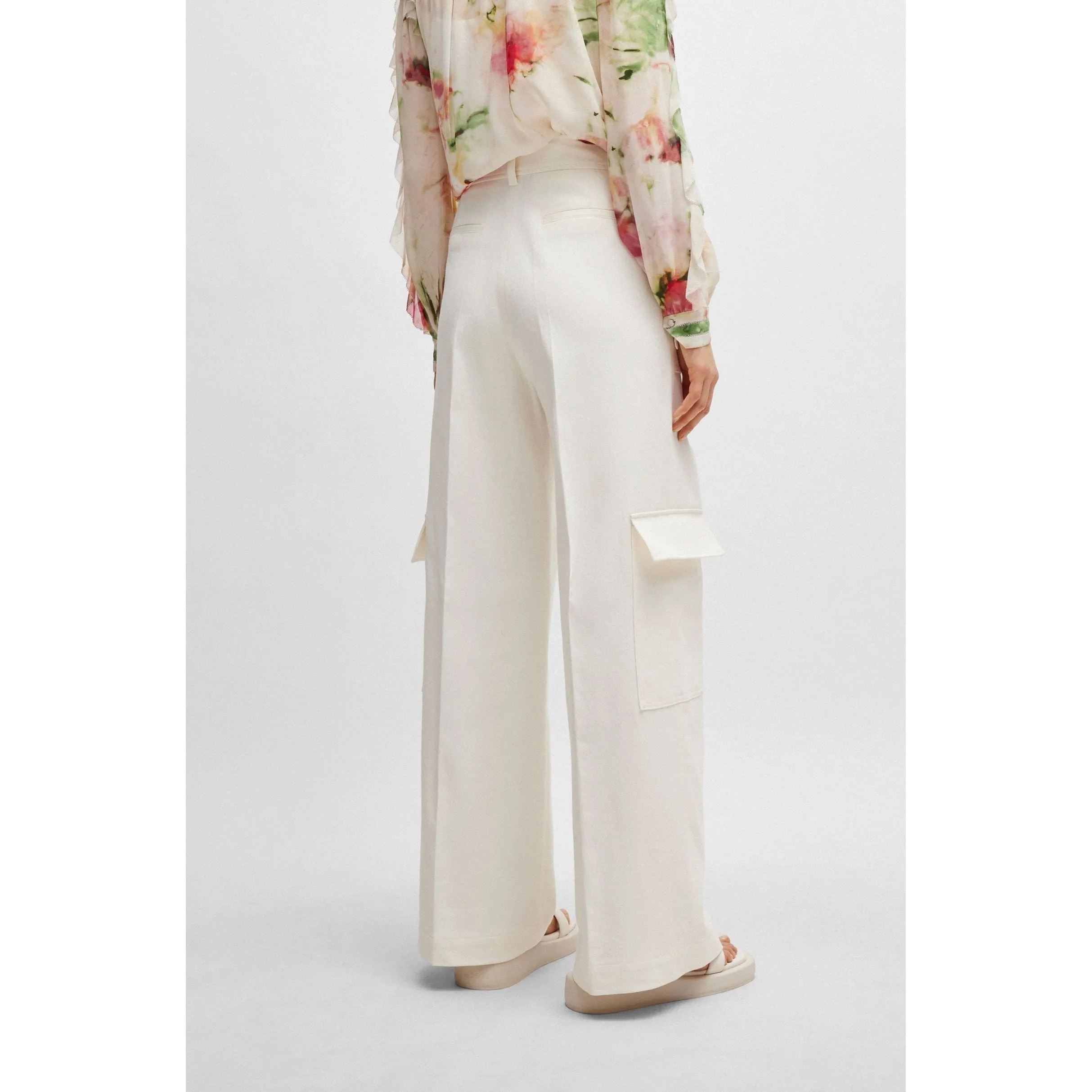 BOSS STRAIGHT FIT TROUSERS IN COTTON BLEND