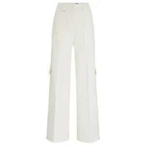 BOSS STRAIGHT FIT TROUSERS IN COTTON BLEND