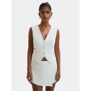 Bouji Kyoto Cut Out Waist Coat White