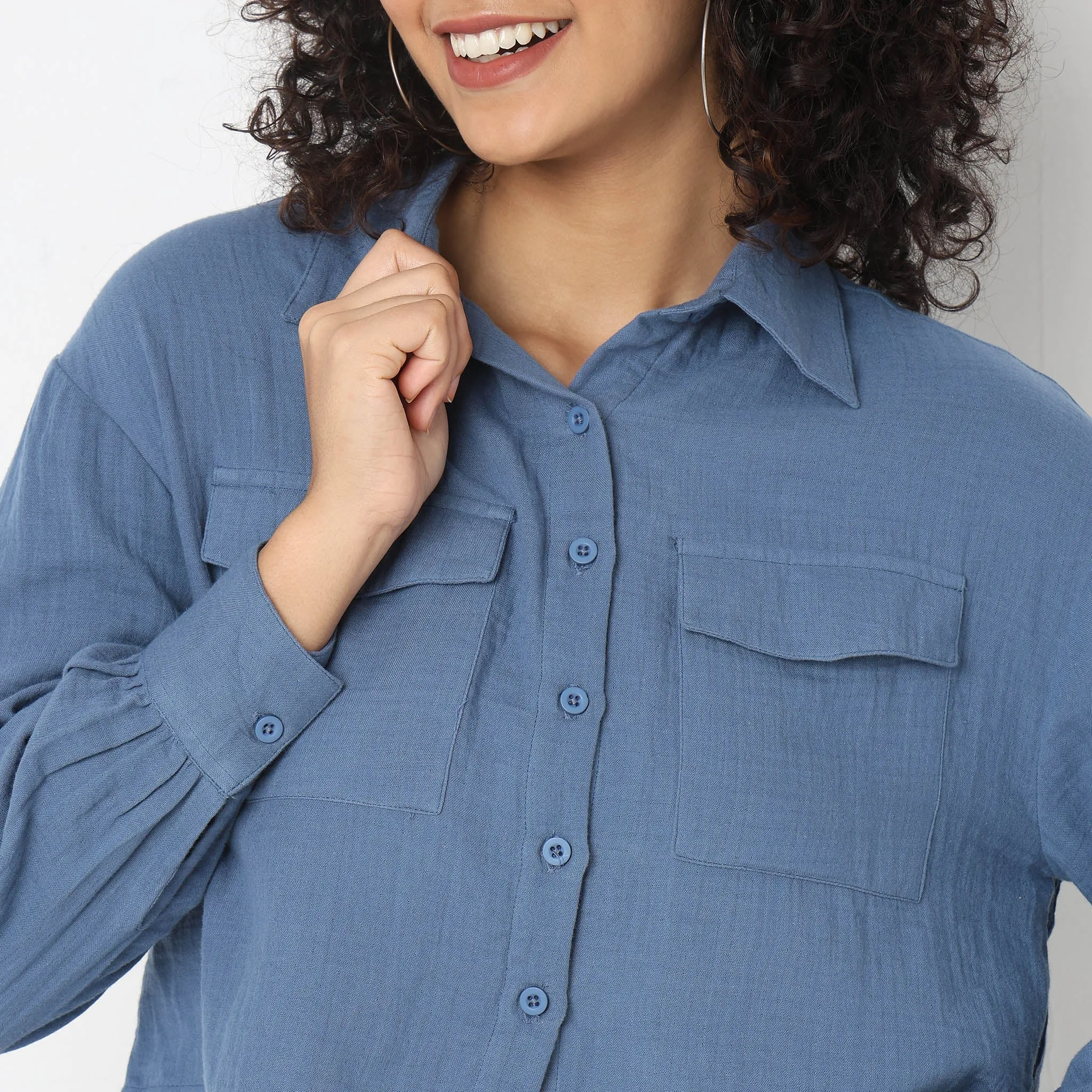 Boxy Fit Solid Shirts