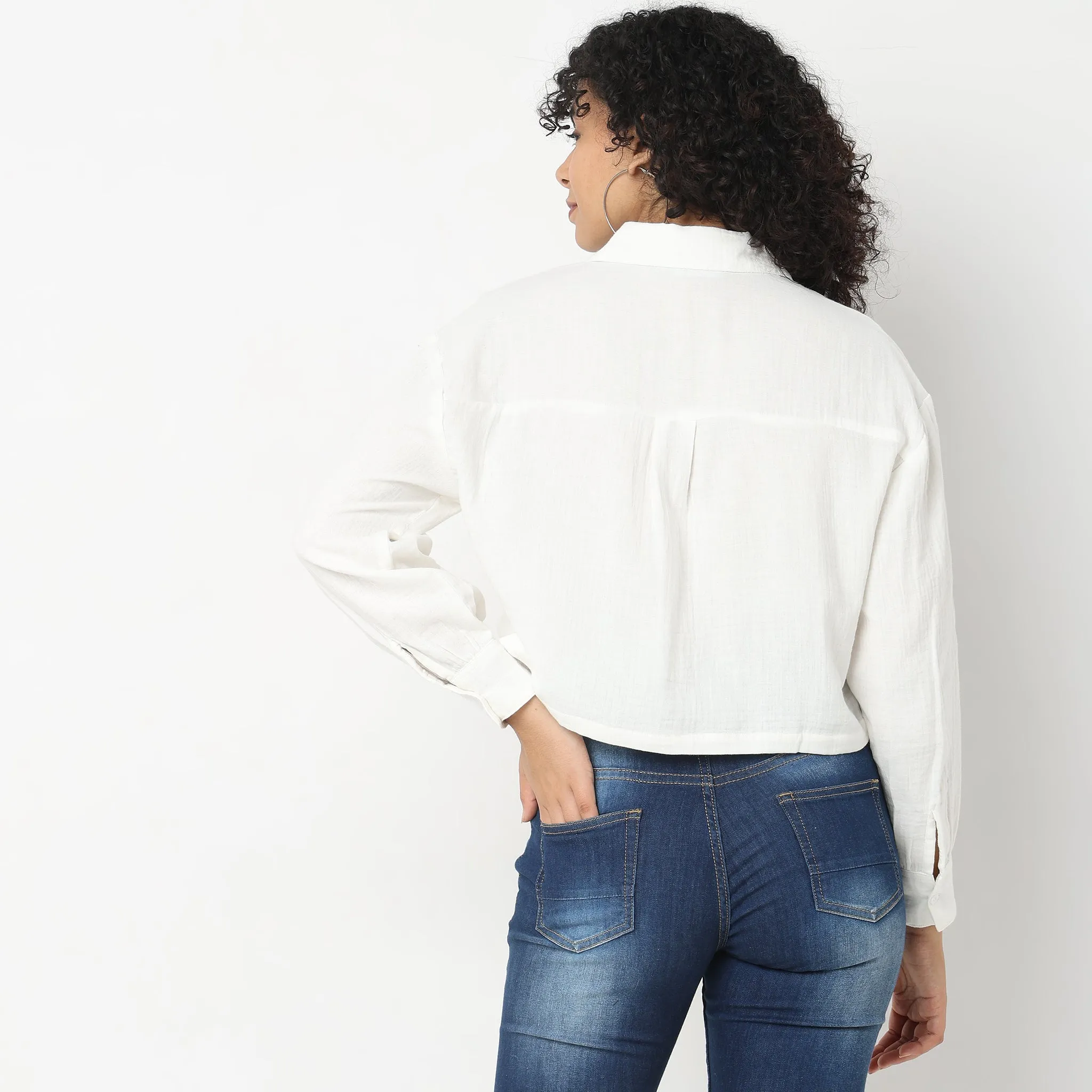 Boxy Fit Solid Shirts