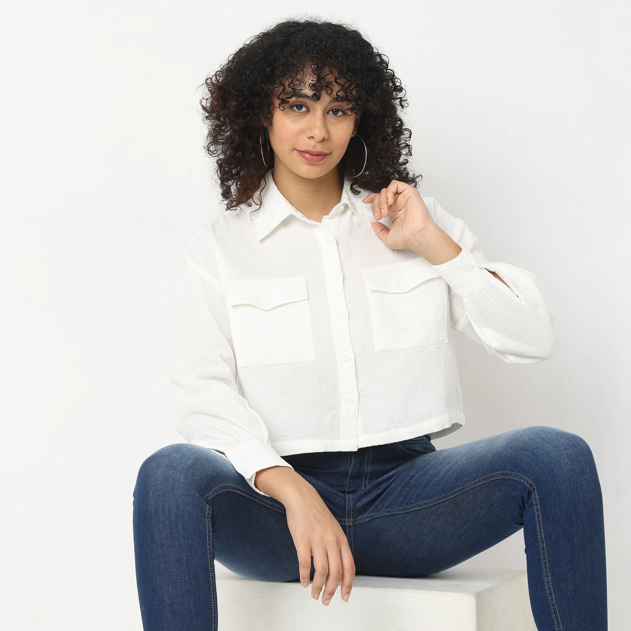 Boxy Fit Solid Shirts