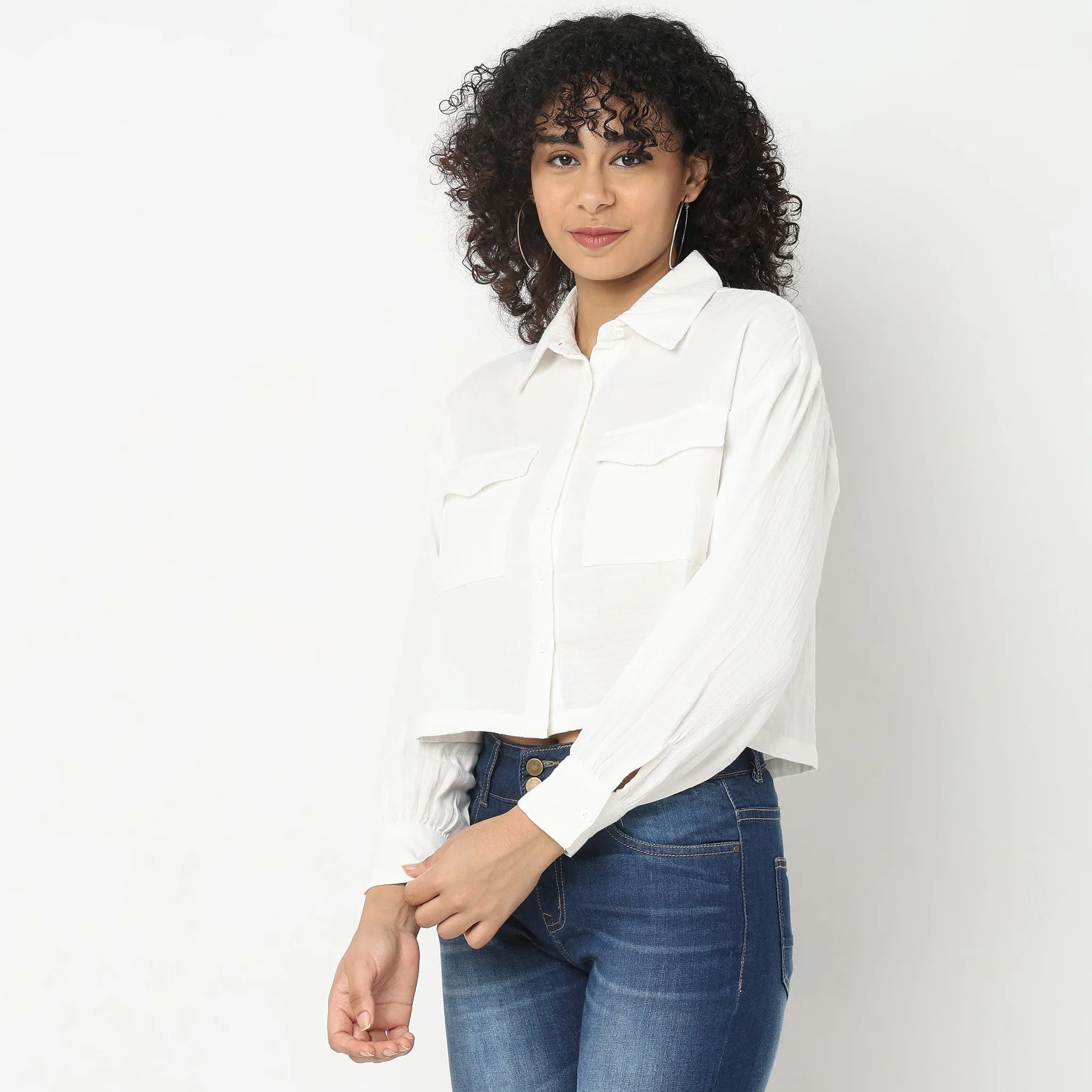 Boxy Fit Solid Shirts