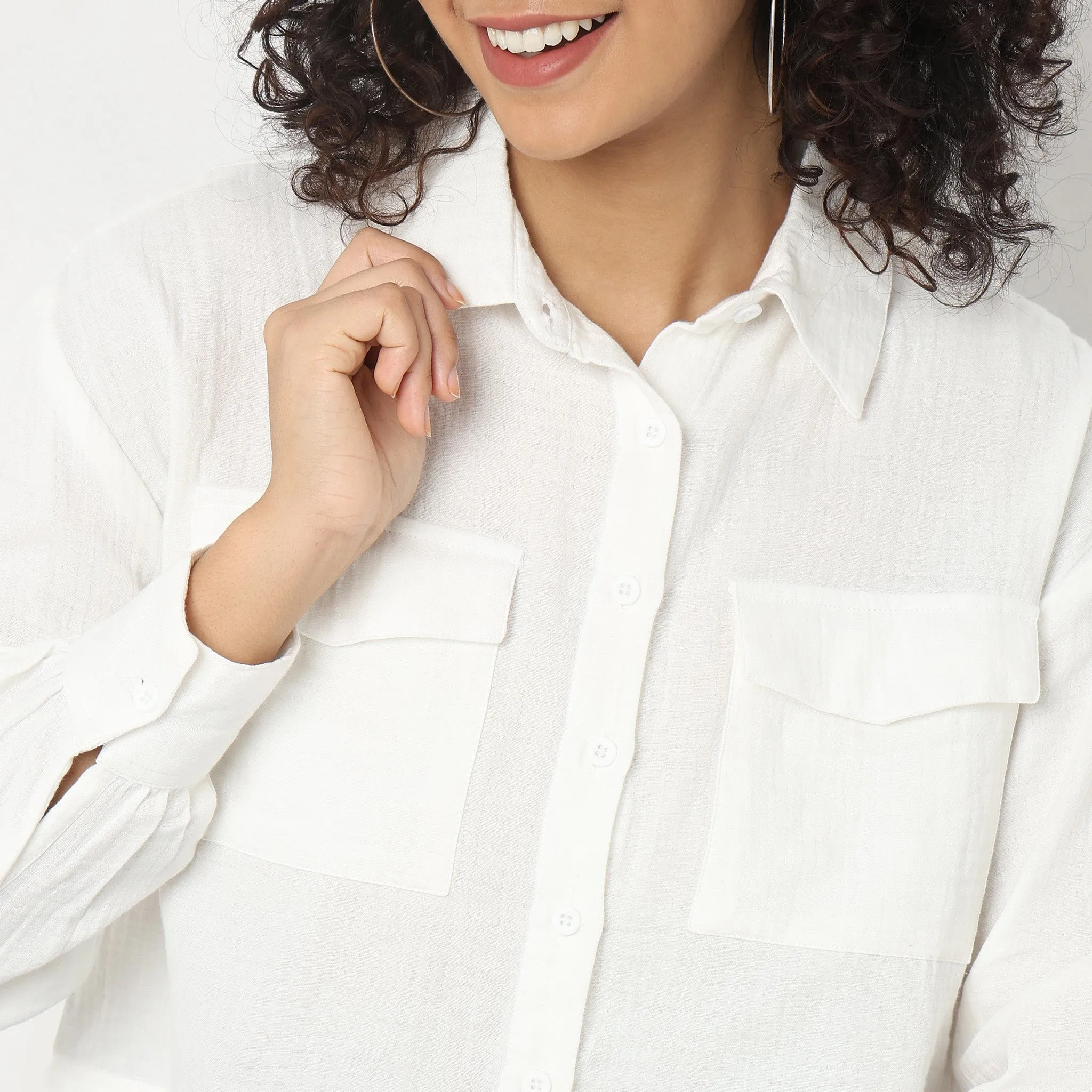 Boxy Fit Solid Shirts