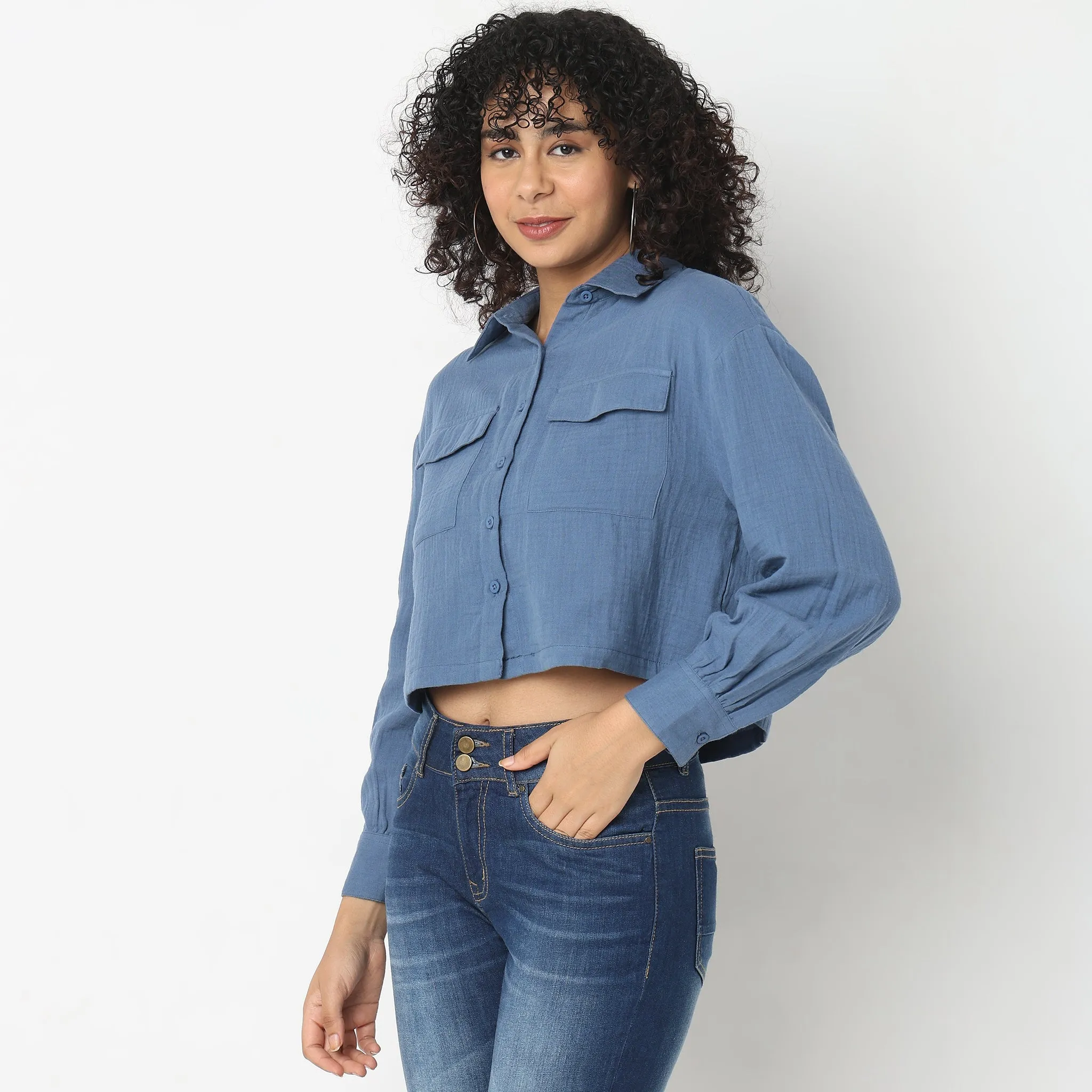 Boxy Fit Solid Shirts