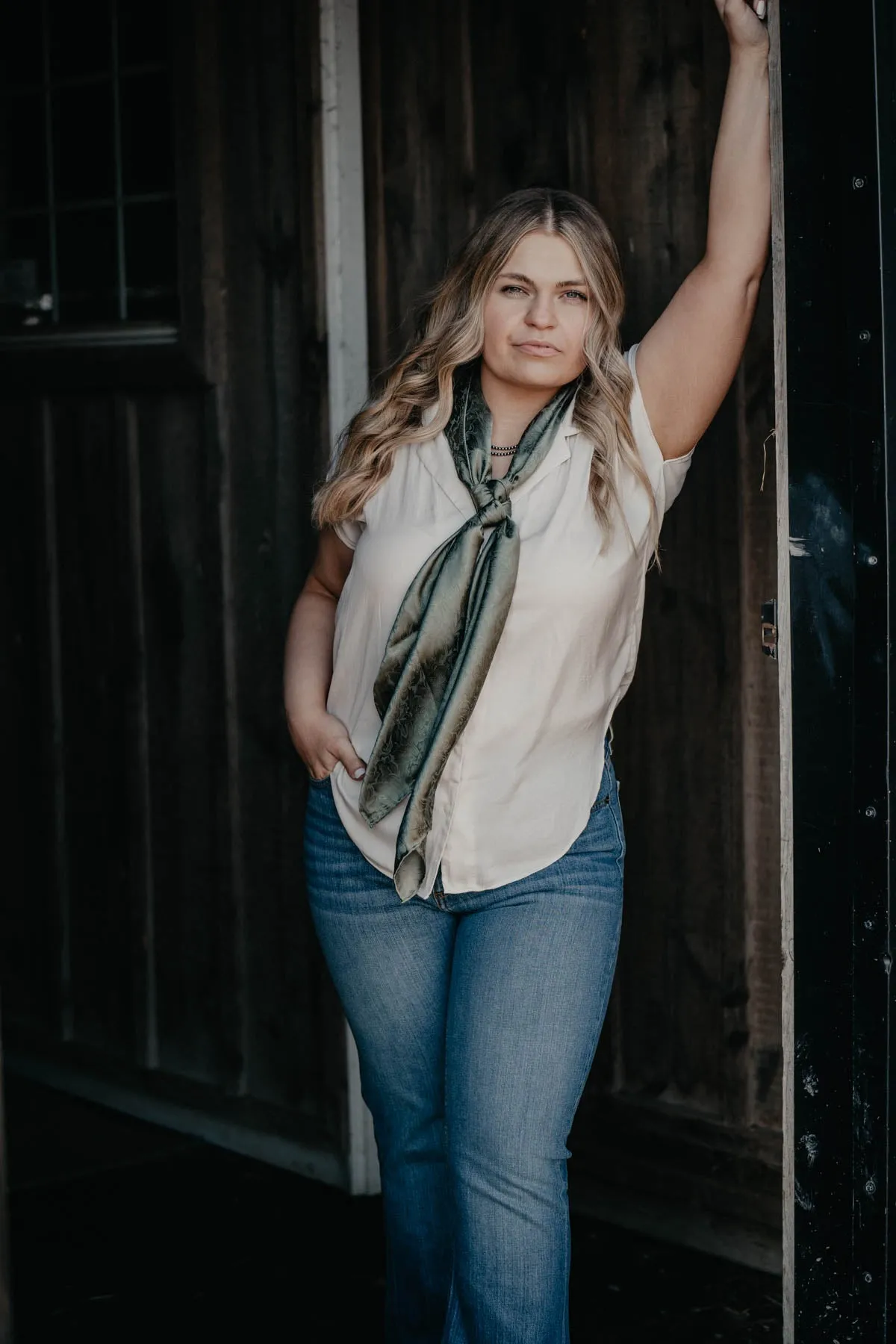'Cassidy' Ivory Capped Sleeve Button Down Top (2 - S Only)