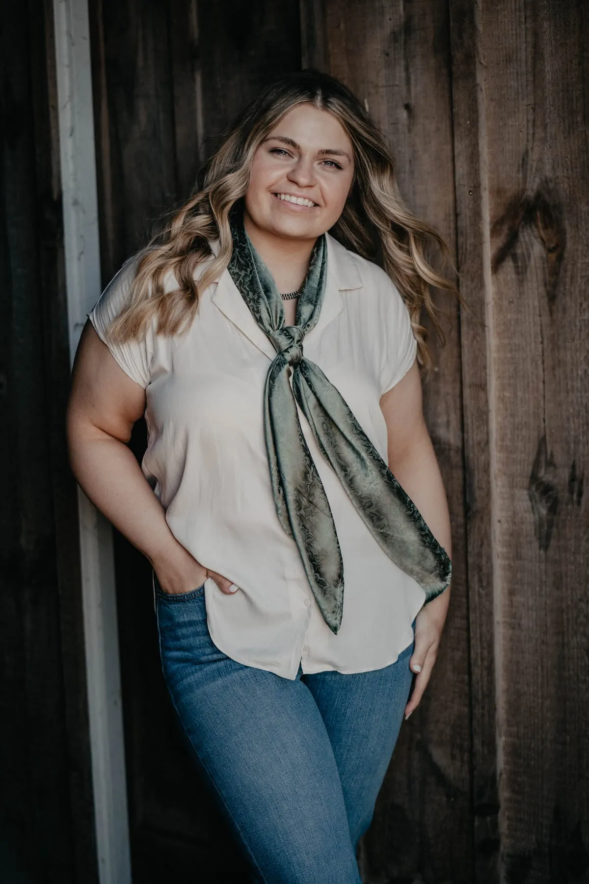 'Cassidy' Ivory Capped Sleeve Button Down Top (2 - S Only)
