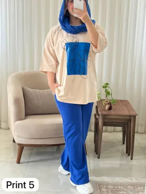 CH # 531 Printed Drop-Shoulder Tee Trousers