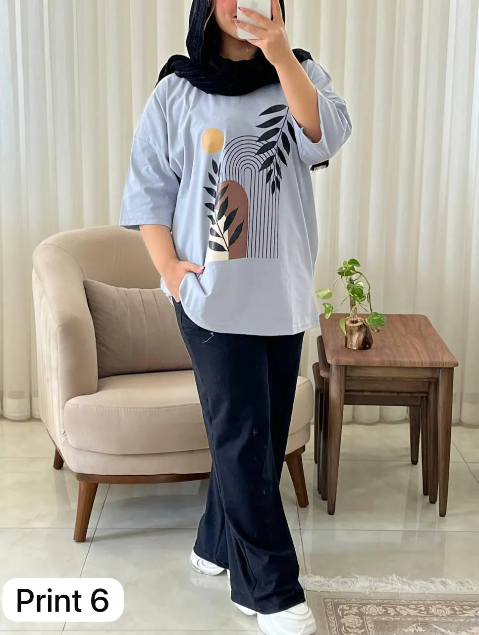 CH # 531 Printed Drop-Shoulder Tee Trousers