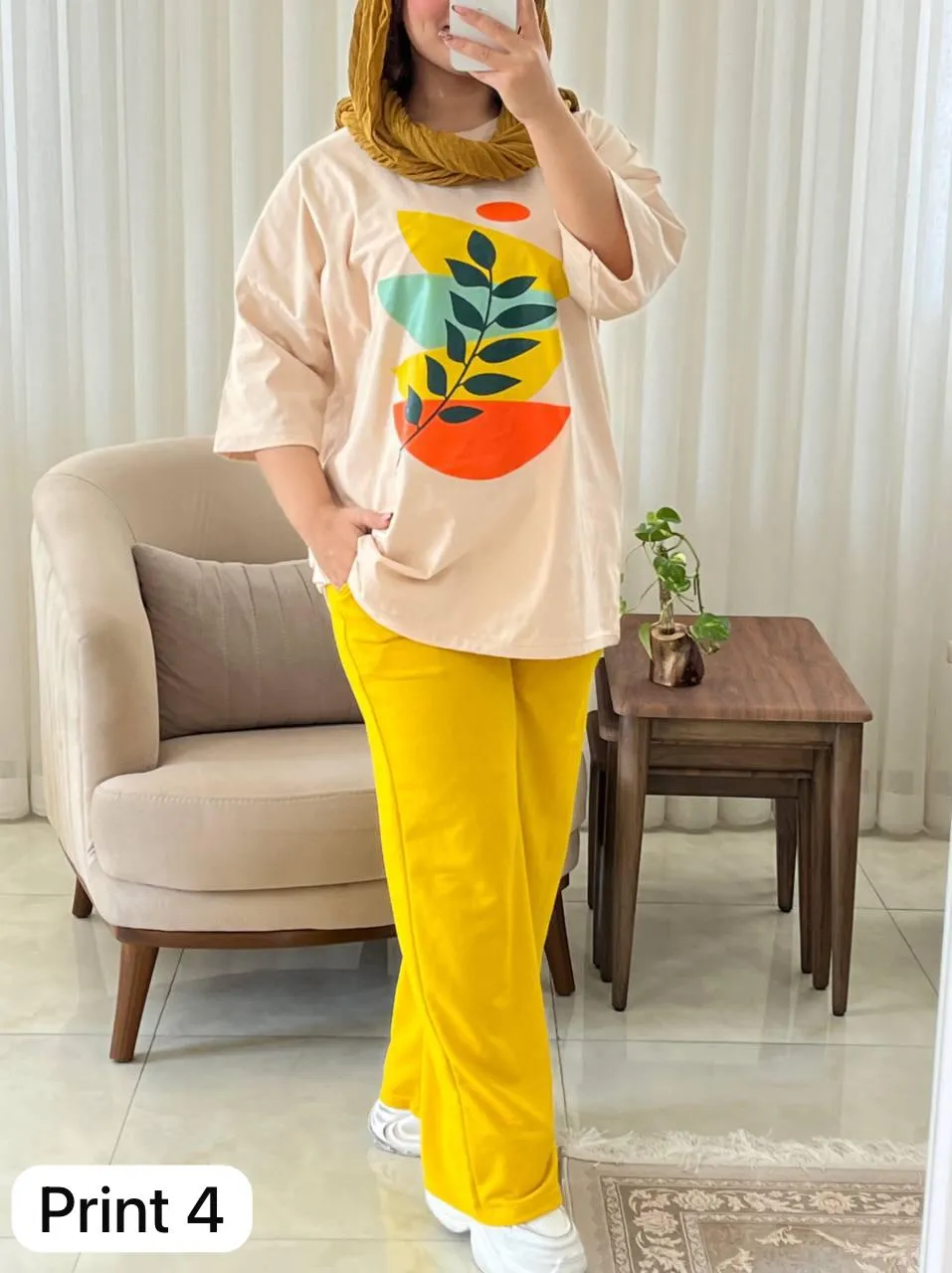 CH # 531 Printed Drop-Shoulder Tee Trousers