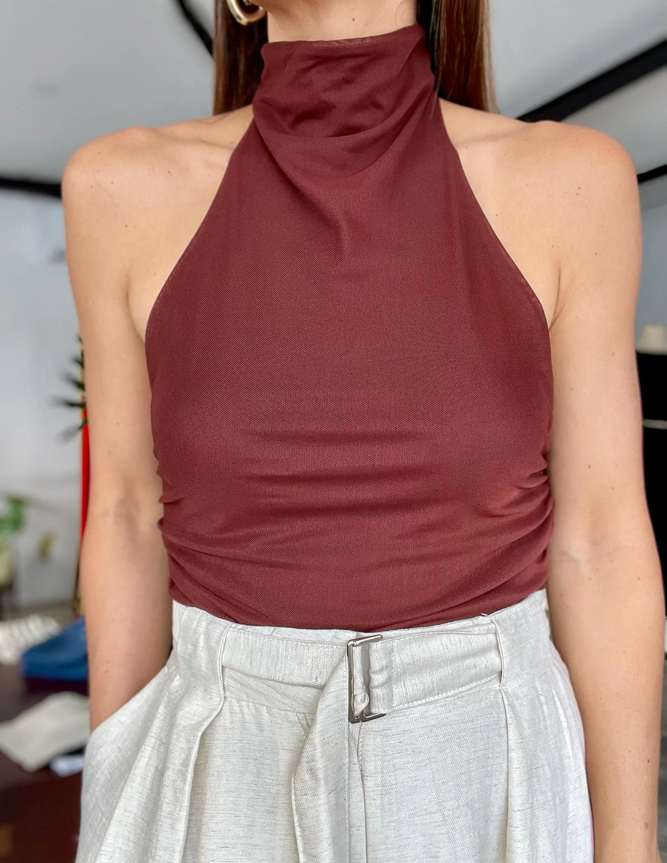 Chocolate Ripple Halter Top