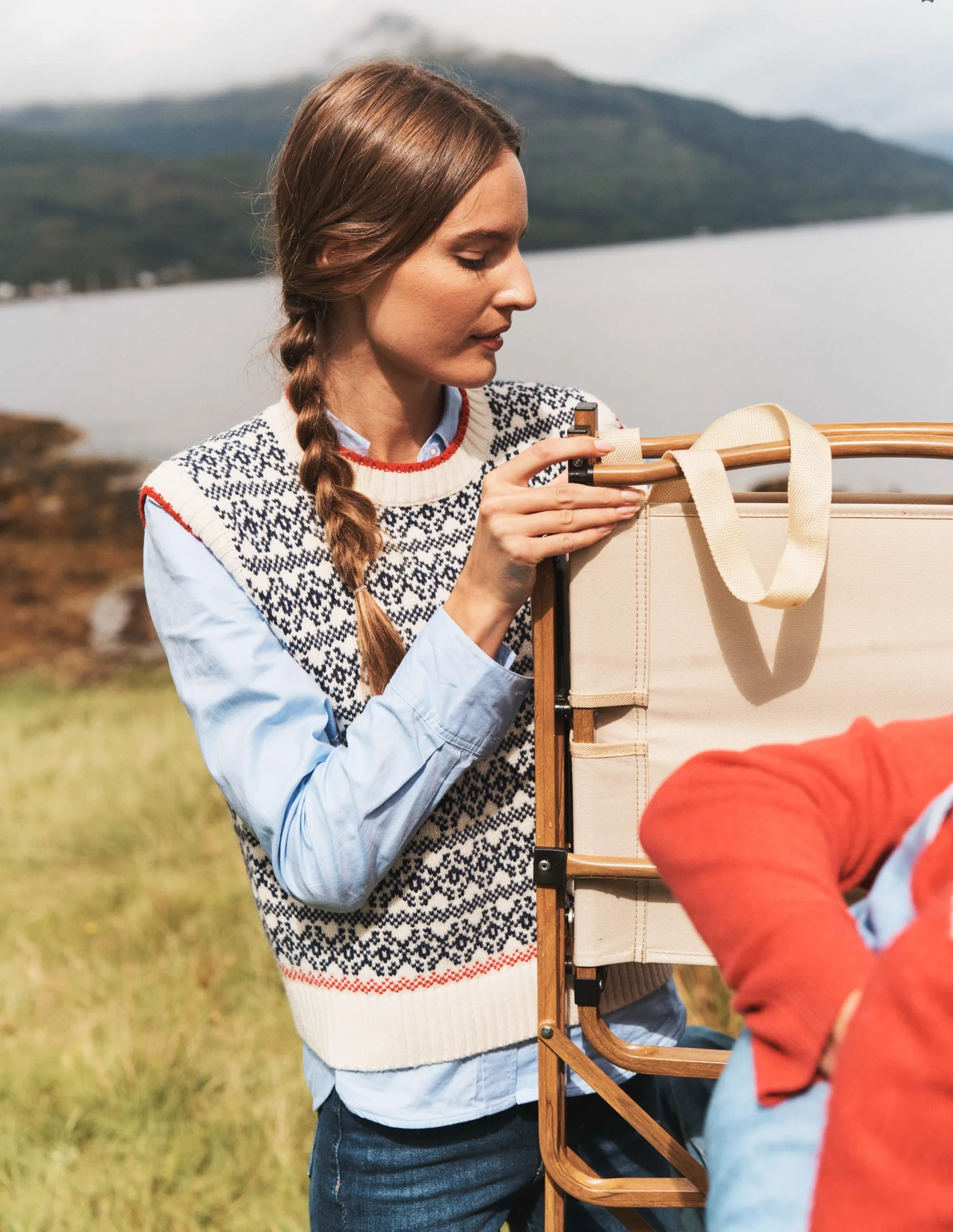 Eleanor Fair Isle Tank-Warm Ivory