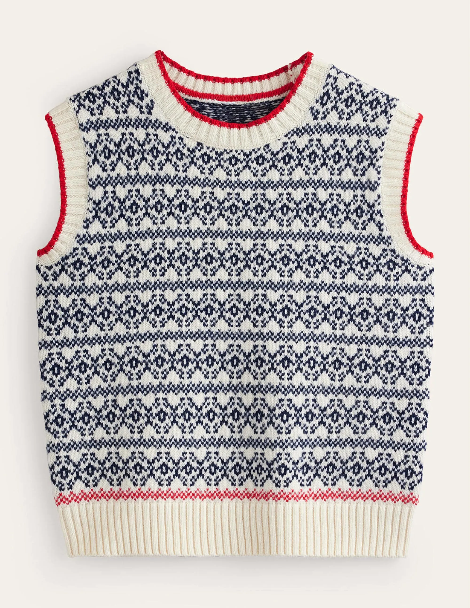 Eleanor Fair Isle Tank-Warm Ivory