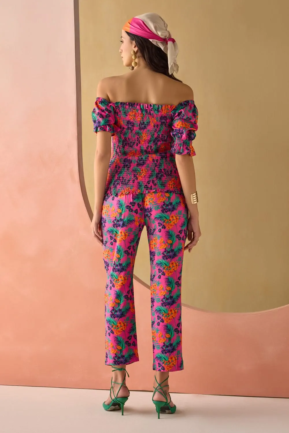 Floral Finesse Smocked Co-ord Set