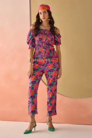 Floral Finesse Smocked Co-ord Set