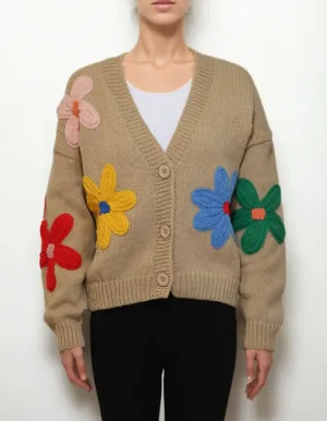 FLOWER CARDIGAN OVERSIZED SLEEVES