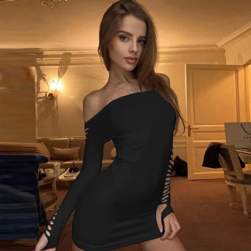 Flytonn-Christmas Outfits New Year's Eve Dress Night Out Club Dresses cute winter outfits Damaris Off-Shoulder Backless Dress