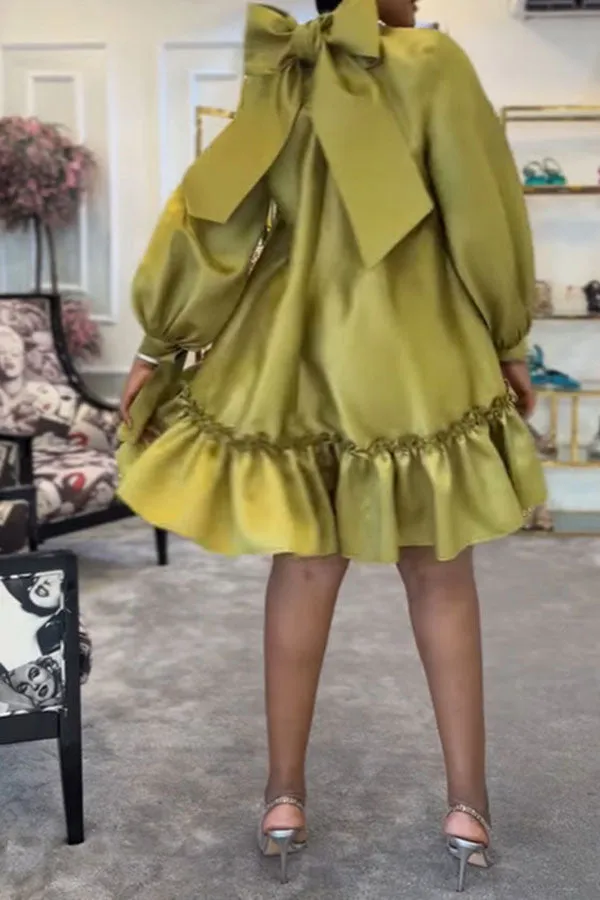 Flytonn-homecoming dresses hoco dresses party dresses fall outfits women Solid Color Elegant Pearls Mini Dress