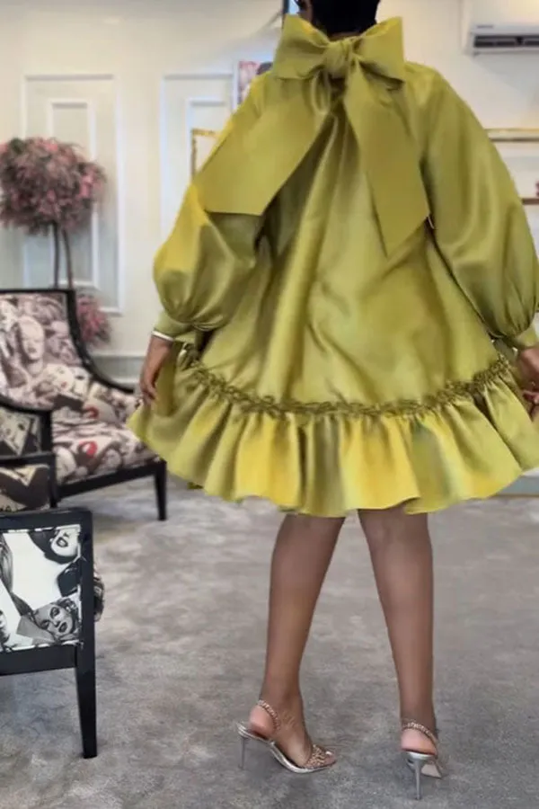 Flytonn-homecoming dresses hoco dresses party dresses fall outfits women Solid Color Elegant Pearls Mini Dress