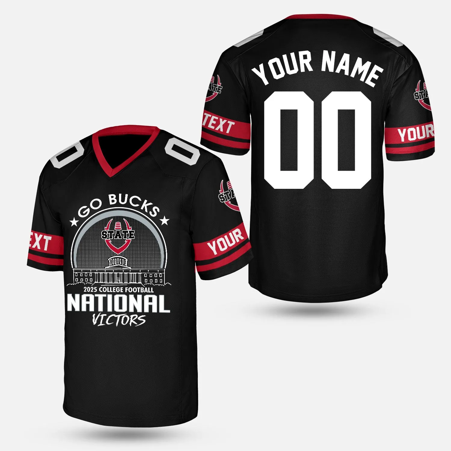 Go Bucks 2025 College Football Victors Custom Double Sided Baseball Jersey, National Winner Shirt, 2025 Champions Columbus Ohio Custom Baseball Jersey