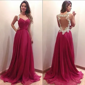 High Waist Sleeveless Straps Long Party Prom Dress