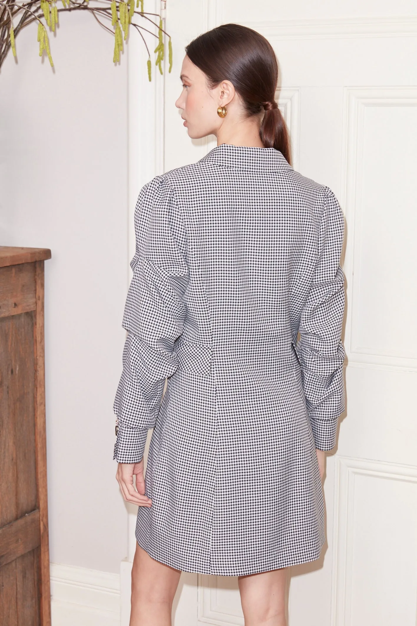 Jovonna Pam Coat Dress Black White Check