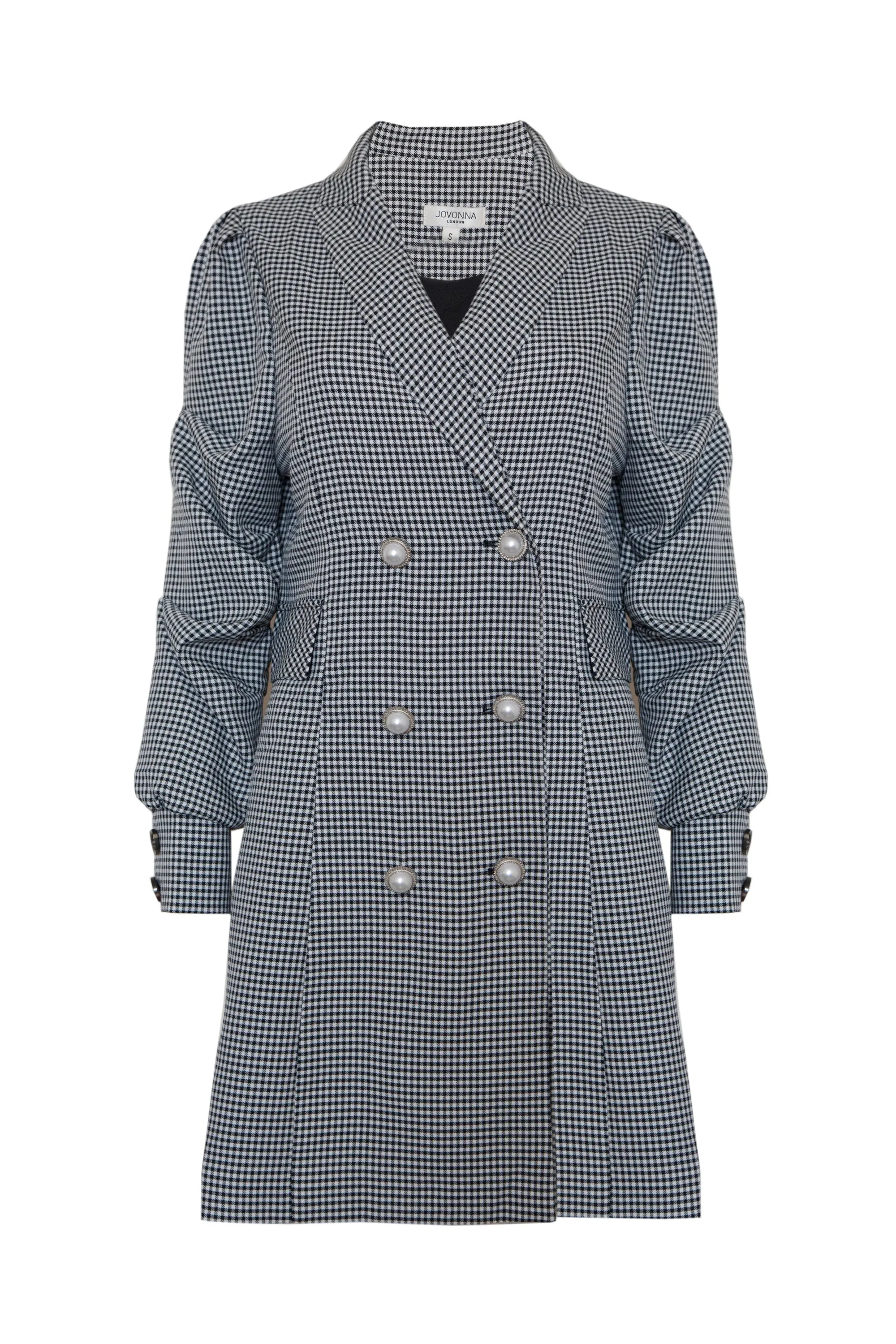 Jovonna Pam Coat Dress Black White Check