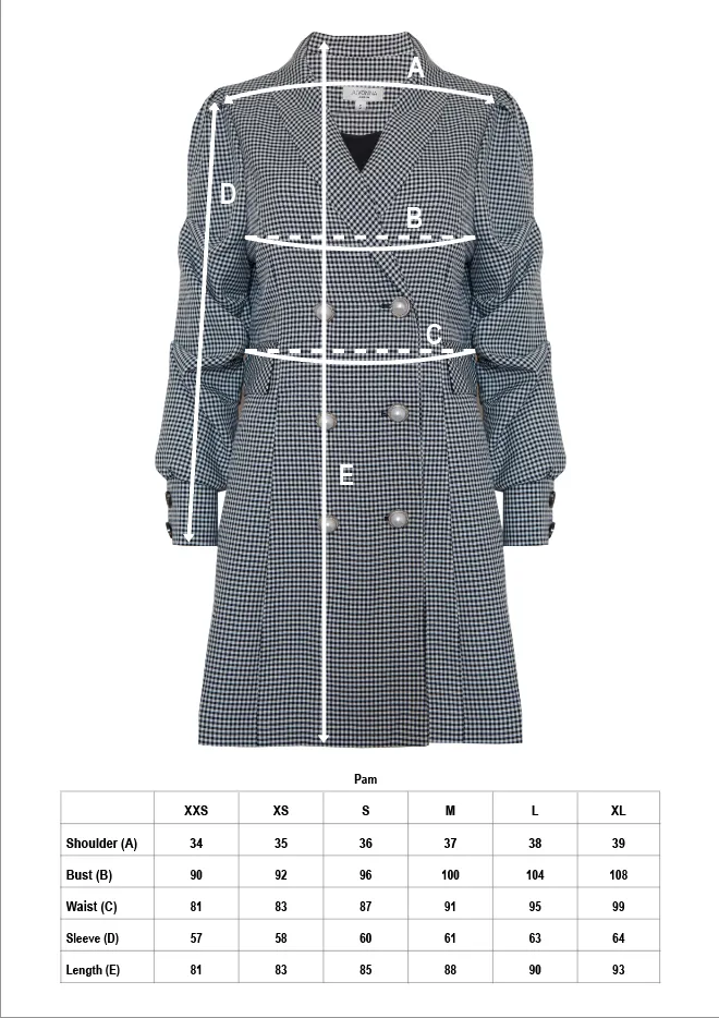 Jovonna Pam Coat Dress Black White Check