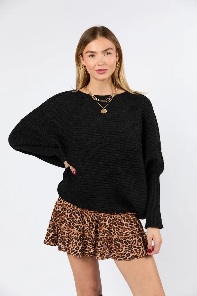 Just Looking Black Oversized Dolman Sleeve Sweater FINAL SALE