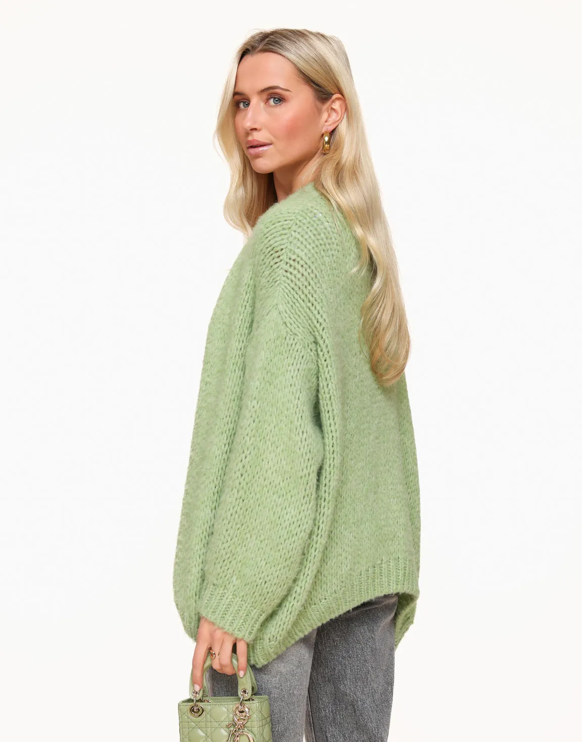 Licht Groene Wollen - Vest