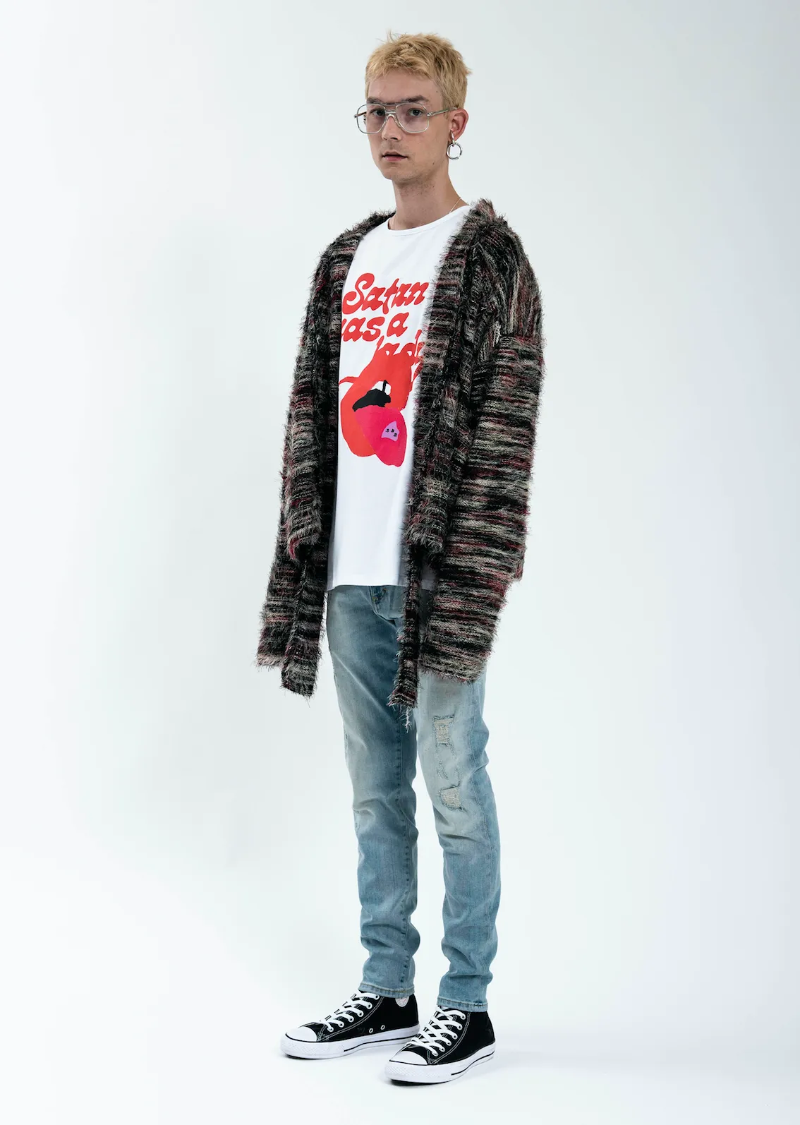 Light Blue  Repaired Denim Jeans