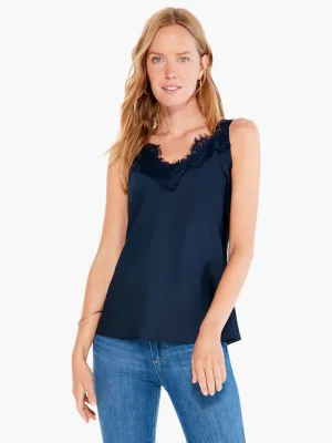 Lottie Lace Cami Tank in Dark Indigo - Nic & Zoe ALL1652