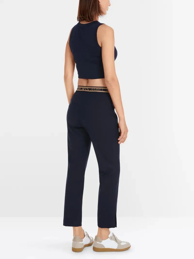 MARCCAIN NAVY STRAIGHT LEG TROUSERS YS8112 W08 125